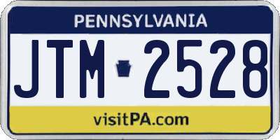 PA license plate JTM2528