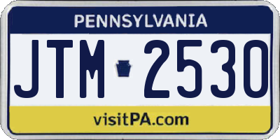 PA license plate JTM2530