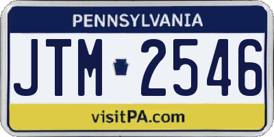 PA license plate JTM2546