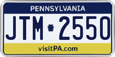 PA license plate JTM2550