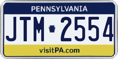 PA license plate JTM2554