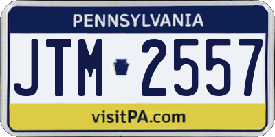 PA license plate JTM2557