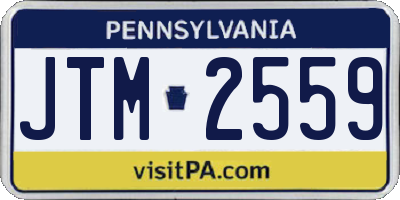PA license plate JTM2559