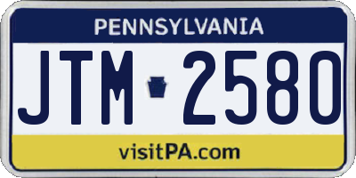 PA license plate JTM2580
