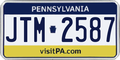 PA license plate JTM2587