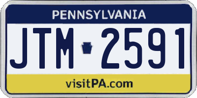 PA license plate JTM2591