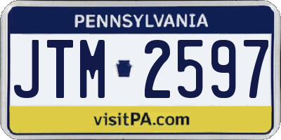 PA license plate JTM2597