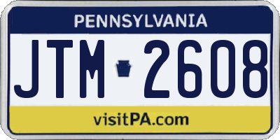 PA license plate JTM2608