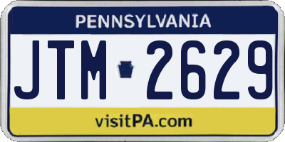 PA license plate JTM2629