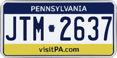 PA license plate JTM2637