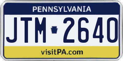 PA license plate JTM2640