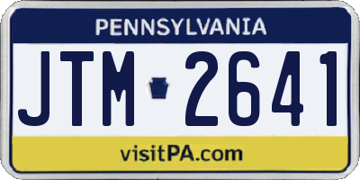 PA license plate JTM2641