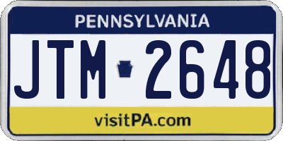PA license plate JTM2648