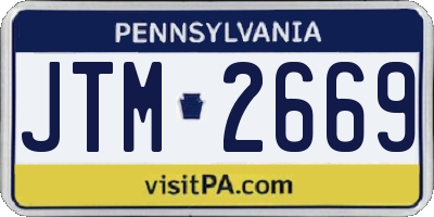 PA license plate JTM2669