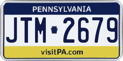 PA license plate JTM2679