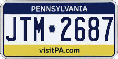 PA license plate JTM2687