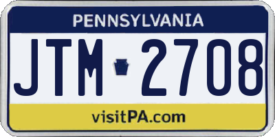 PA license plate JTM2708