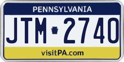 PA license plate JTM2740