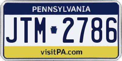 PA license plate JTM2786
