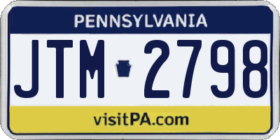PA license plate JTM2798