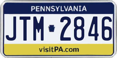 PA license plate JTM2846