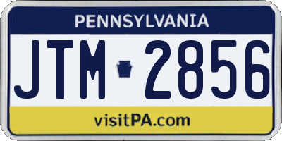 PA license plate JTM2856