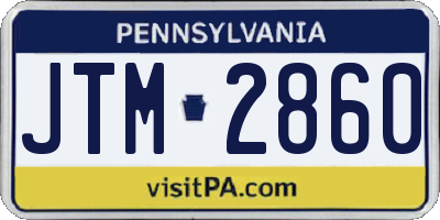 PA license plate JTM2860