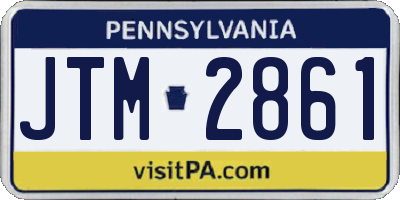 PA license plate JTM2861