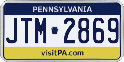PA license plate JTM2869