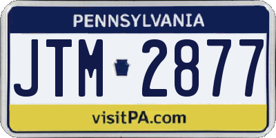 PA license plate JTM2877