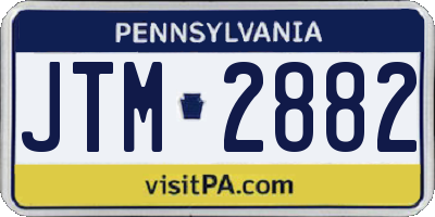 PA license plate JTM2882