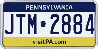 PA license plate JTM2884