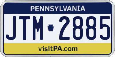 PA license plate JTM2885