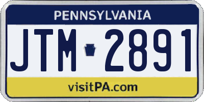 PA license plate JTM2891