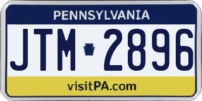 PA license plate JTM2896