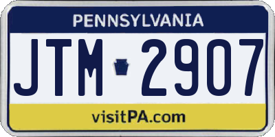 PA license plate JTM2907