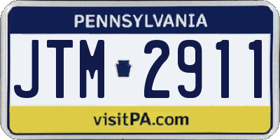 PA license plate JTM2911