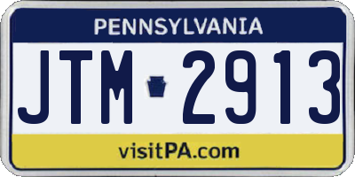 PA license plate JTM2913