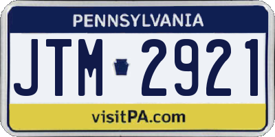 PA license plate JTM2921