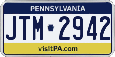 PA license plate JTM2942