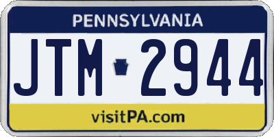 PA license plate JTM2944
