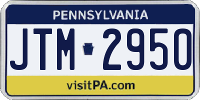 PA license plate JTM2950