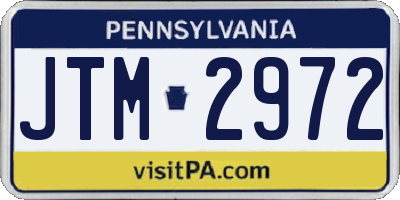 PA license plate JTM2972