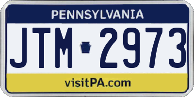 PA license plate JTM2973