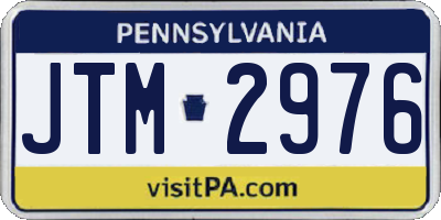 PA license plate JTM2976