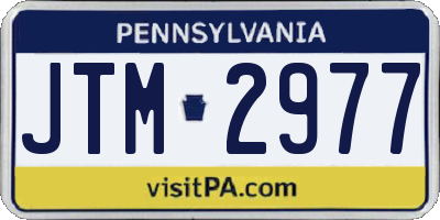 PA license plate JTM2977