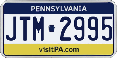 PA license plate JTM2995