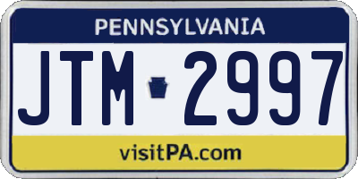 PA license plate JTM2997