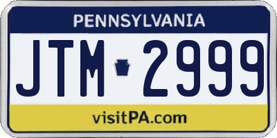 PA license plate JTM2999