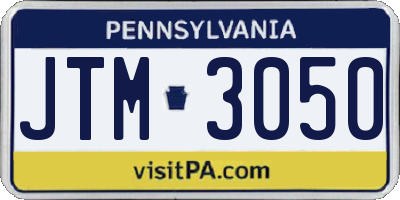 PA license plate JTM3050